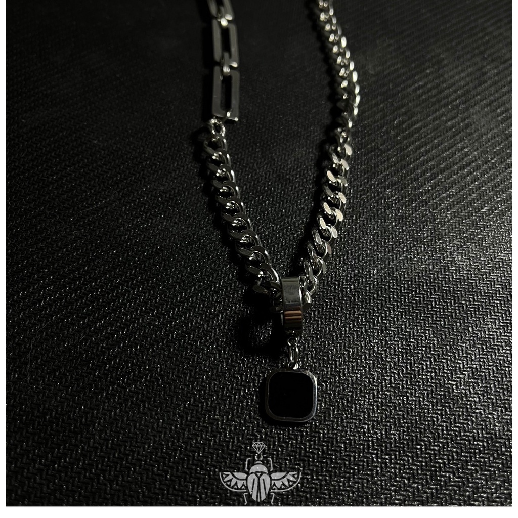 Vòng cổ Thép Titan Hai Trong Một Mặt Khóa Có Thể Tháo Rời Thời Trang Cá Tính Cao Cấp Cho Nam