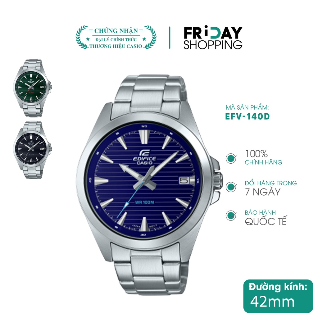 Đồng hồ nam Casio EDIFICE dây kim loại EFV-140D-1AVUDF chính hãng