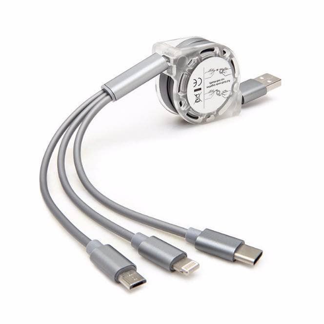 Cáp Sạc 3 đầu Sam sung,ip,Type C,dây rút ngắn lại gọn gàng (ảnh thật)