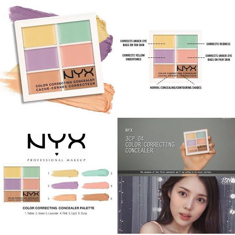 Bảng che khuyết điểm Nyx Color correcting concealer