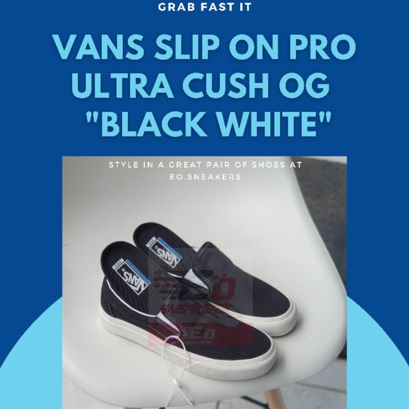 Giày Vans Slip On Pro Ultra Cush Og Màu Trắng Đen