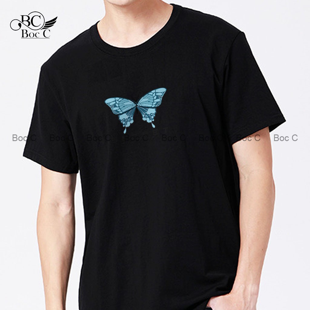 Áo thun in hình con bướm Butterfly tay ngắn cổ tròn nam nữ 9 Fashion vải phông cotton tee basic BƯỚM SECRET - T20