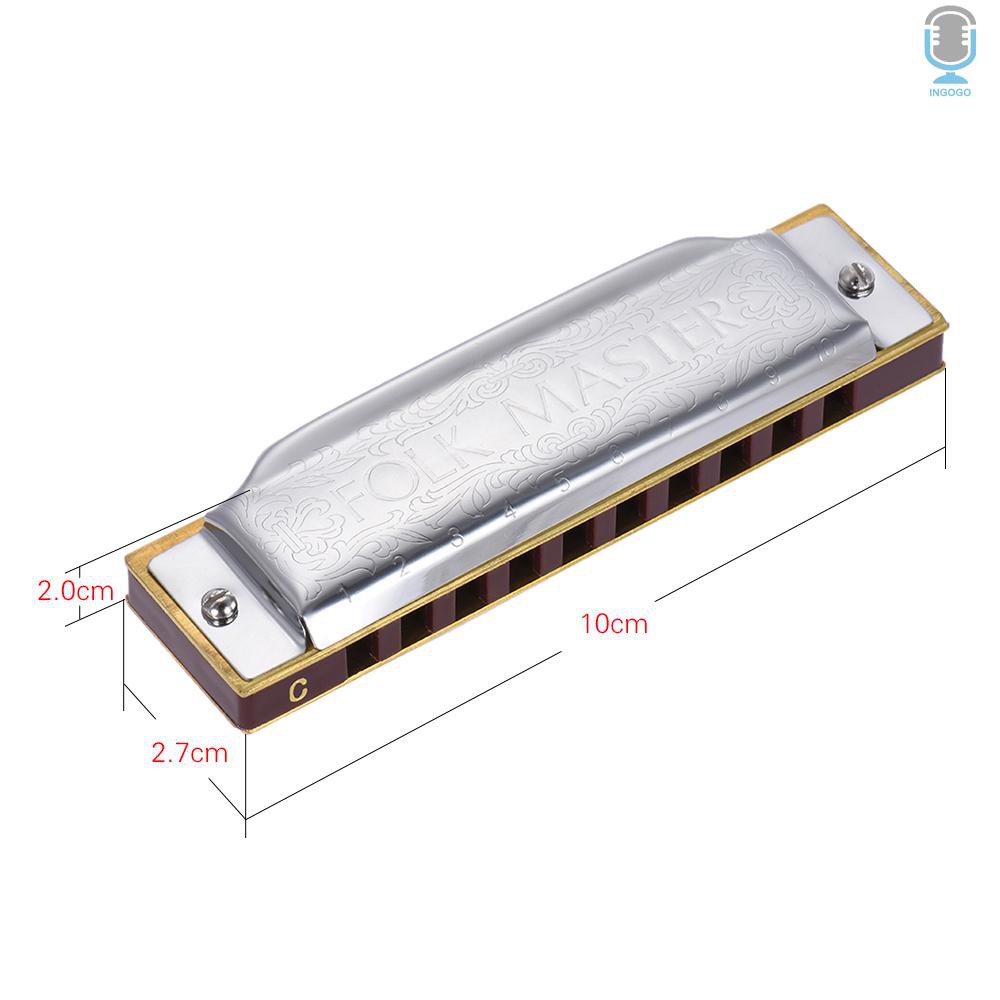 Phím Harmonica Diatonic tiêu chuẩn 10 lỗ theo hợp âm C 20 tông dành cho người mới bắt đầu Suzuki 1072-C Folkmaster