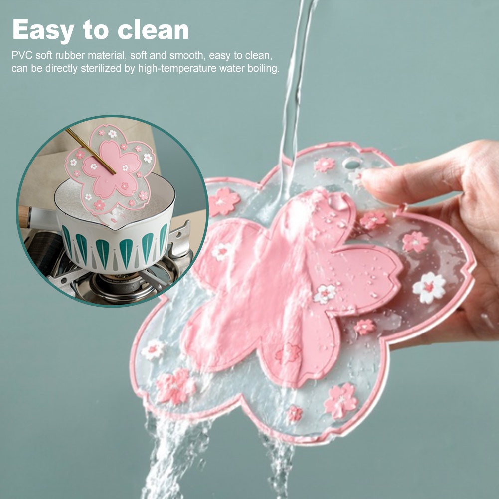 Đế Lót Ly Cách Nhiệt Chống Trơn Hình Hoa Anh Đào Sáng Tạo Có Thể Tái Sử Dụng