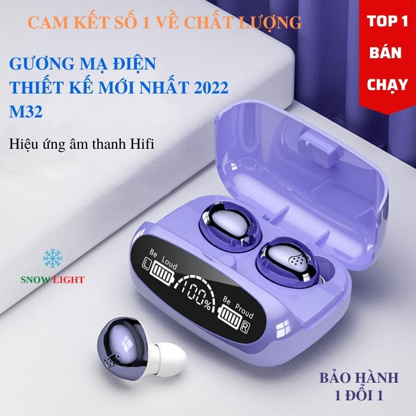 Tai nghe bluetooth không dây kiêm sạc dự phòng M32 Snow Light tai nghe ko dây bảo hành 1 đổi 1 trong 6 tháng