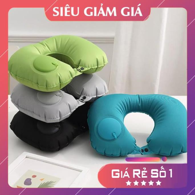 [Hàng cao cấp] Gối kê cổ bơm hơi tự động, gối chữ U đem đi du lịch, tựa đầu ô tô, văn phòng tiện lợi - Lan Chi Mart