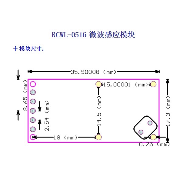 Set 2 mô đun cảm biến radar lò vi sóng Rcwl-0516 chuyên dụng chất lượng cao