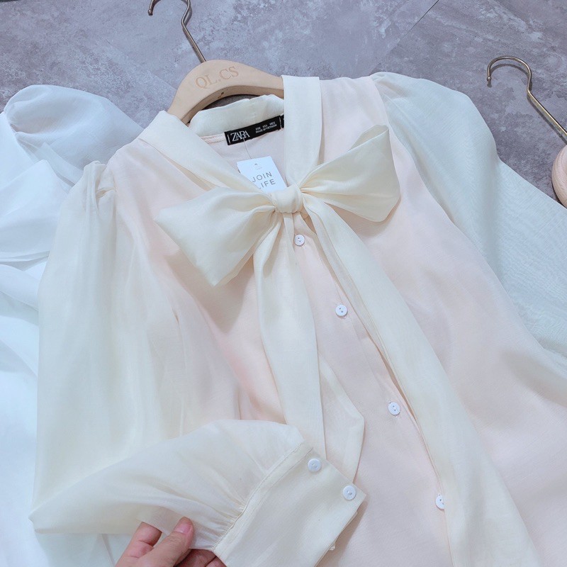 áo nơ hai lớp ảnh thật mẫu mặc | BigBuy360 - bigbuy360.vn