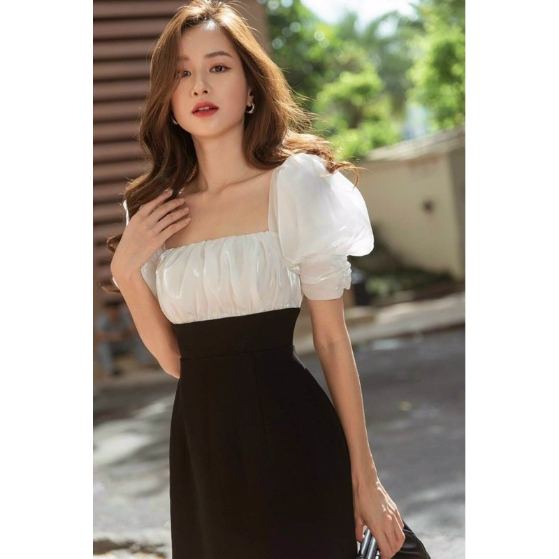 ĐẦM DỰ TIỆC NỮ⚡HÀNG CAO CẤP ⚡️VÁY TRẮNG ĐEN DỰ TIỆC NỮ SIÊU SANG CHẢNH | BigBuy360 - bigbuy360.vn