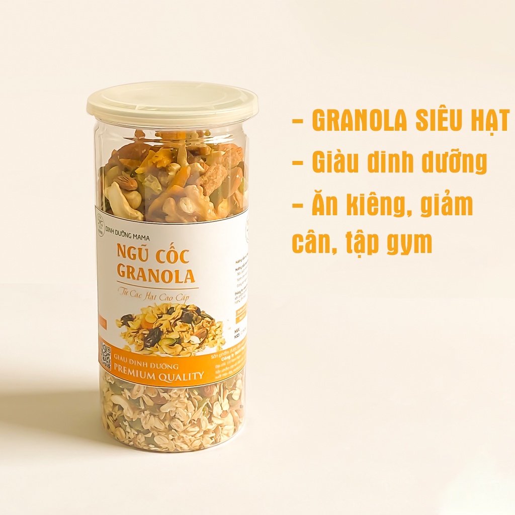 Ngũ Cốc Granola Siêu Hạt MaMa 500G Ăn Kiêng Hiệu Quả Giàu Dinh Dưỡng Cho Mọi Lứa Tuổi BabyRice 108