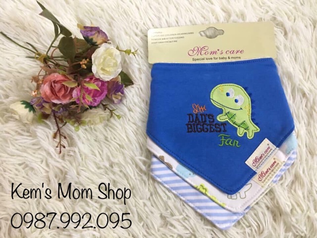 Set 3 Yếm Momcare cho bé. Yếm lót lông. Yếm cho bé