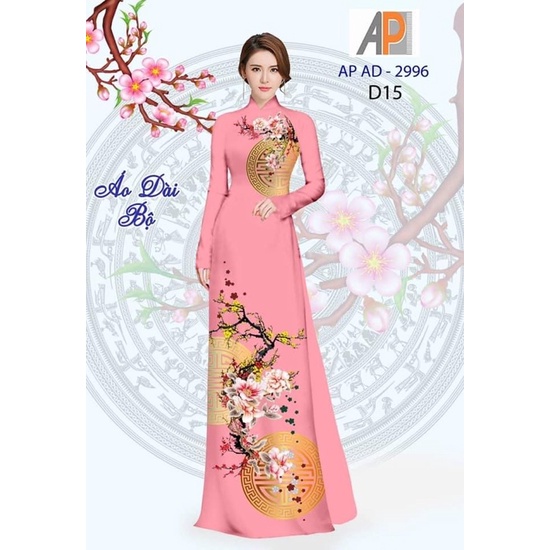 Vải áo dài hoa xuân in 3D