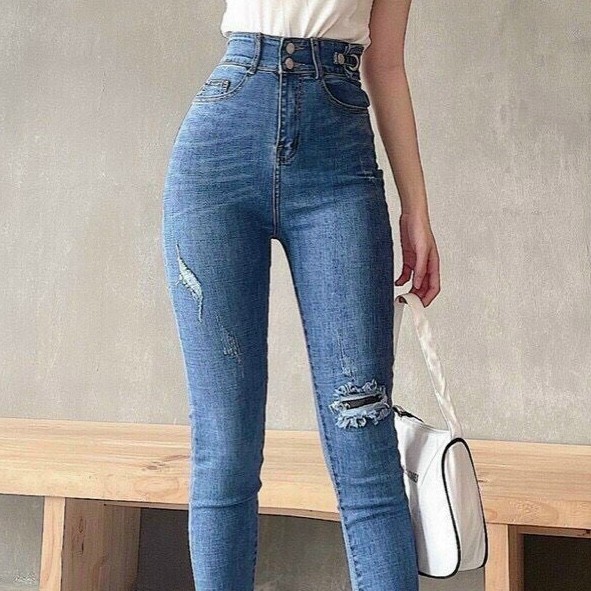 Quần jean nữ cao cấp, Quần jean thiết kế thời trang nữ hàng mới về thương hiệu MuradFashion loại mẫu QJNU5056