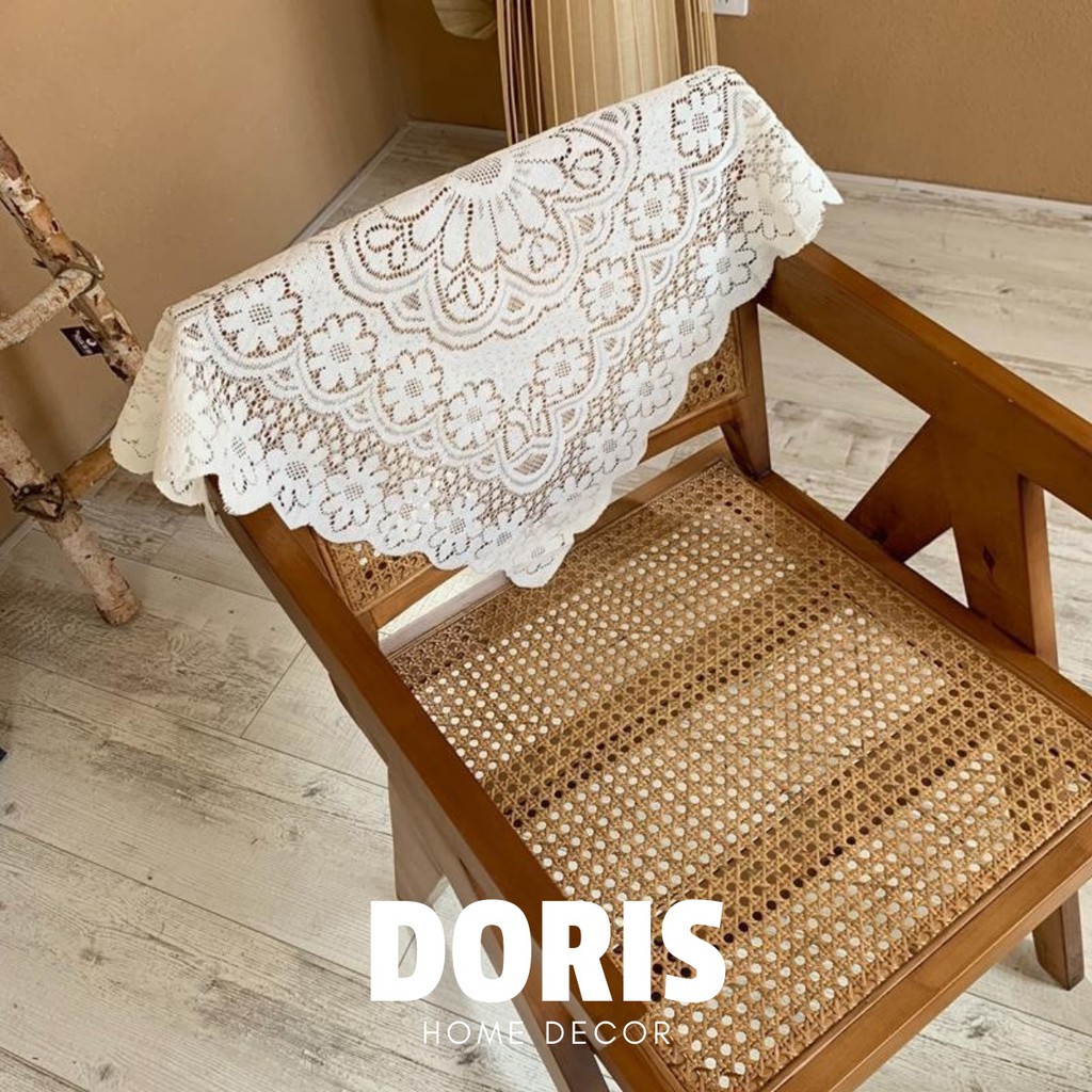 Khăn trải bàn thêu ren, vintage trang trí tab đầu giường phong cách Hàn Quốc - Doris.decor