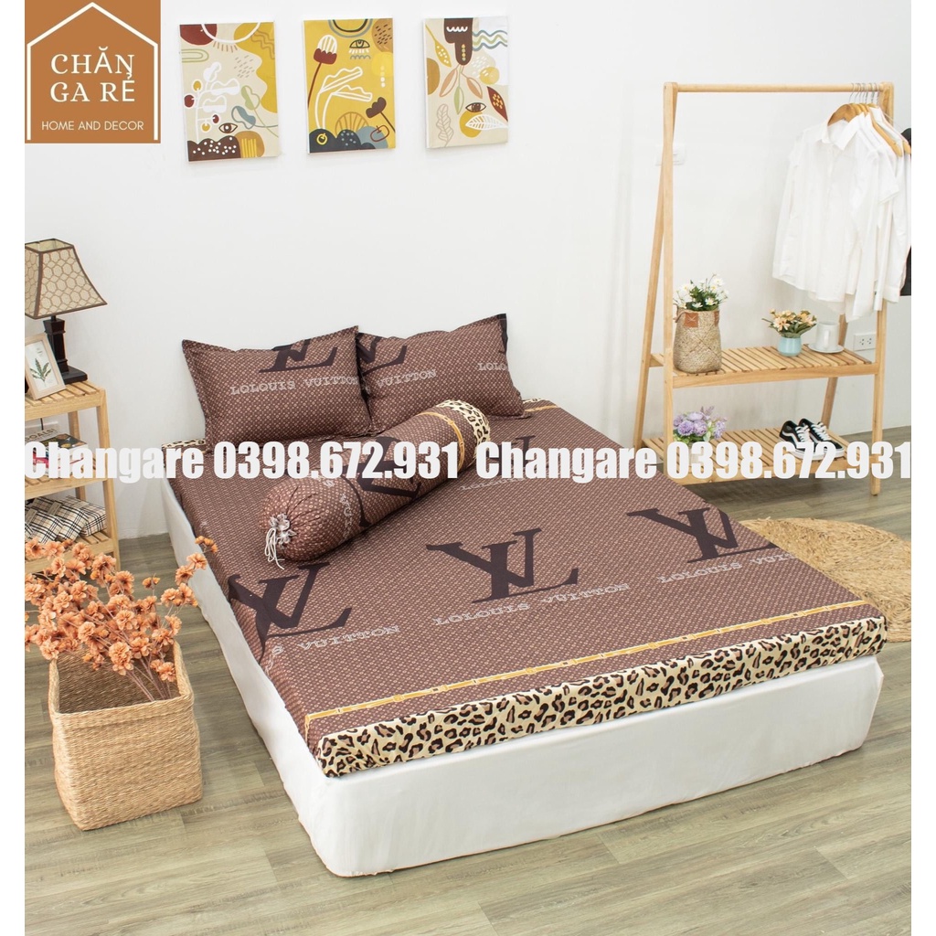 Bộ ga gối cotton poly mẫu kẻ HOT Không lỗi thời kich thước m6 m8 2m2