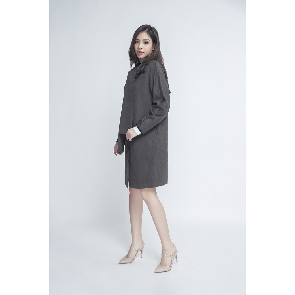 Áo khoác nữ dài tay cổ cách điệu IVY moda MS 71M4094