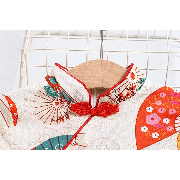 Đầm sườn xám đẹp cho bé gái mặc tết size 10-22kg hàng Quảng Châu cao cấp