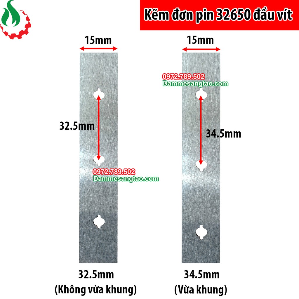 DMST Kẽm đơn hàn pin 32650 đầu vít