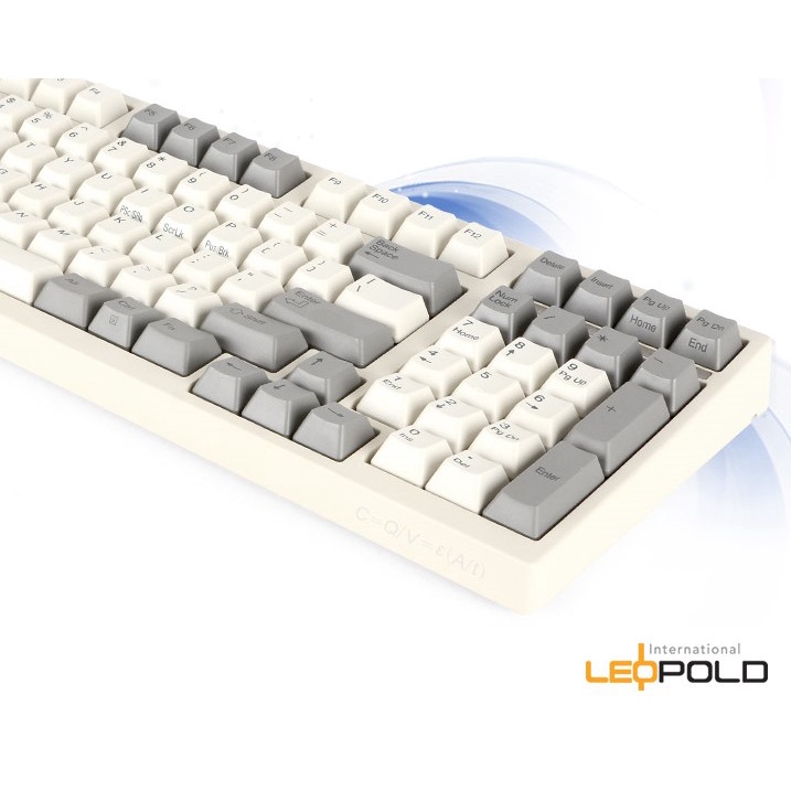 Bàn Phím Cơ Máy Tính Hiệu Leopold FC980C White Grey - Standard Topre Switch- 45G -  Hàng Chính Hãng - Bảo Hành 12 Tháng