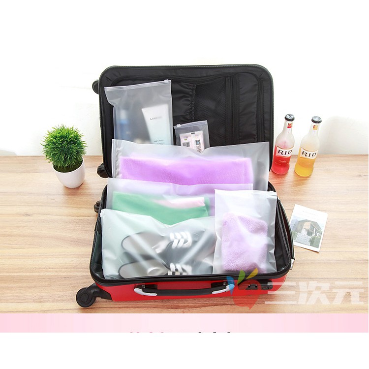 Túi zip lụa mờ đựng mỹ phẩm, đồ trang điểm cá nhân, makeup, giày dép, quần áo, đồ lót, phụ kiện, du lịch đa năng