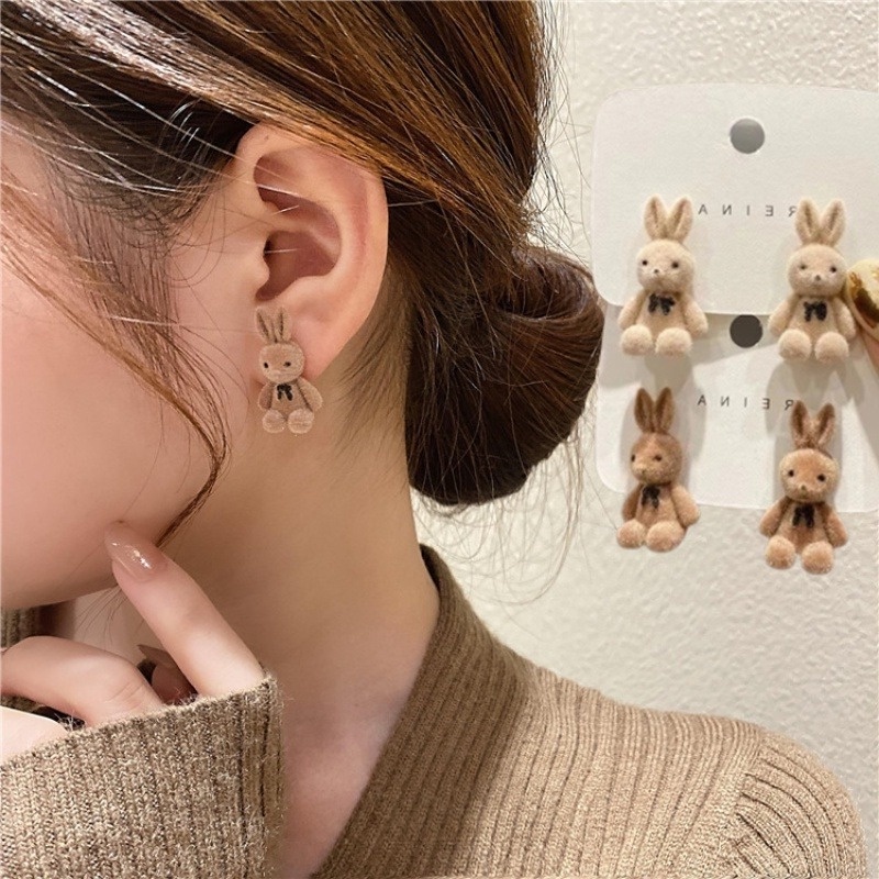 1 Cặp Bông Tai Hình Thỏ Dễ Thương Cho Nữ