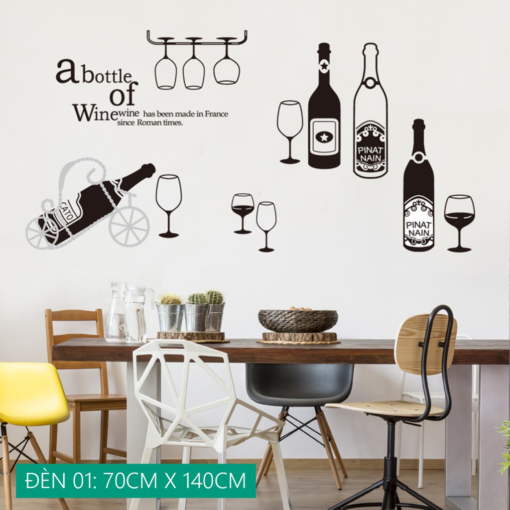 Decal tranh dán tường trang trí decor phòng mẫu ĐÈN TRANG TRÍ