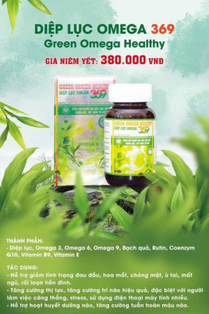 OMEGA 369 thành phần Green Omega Healthy