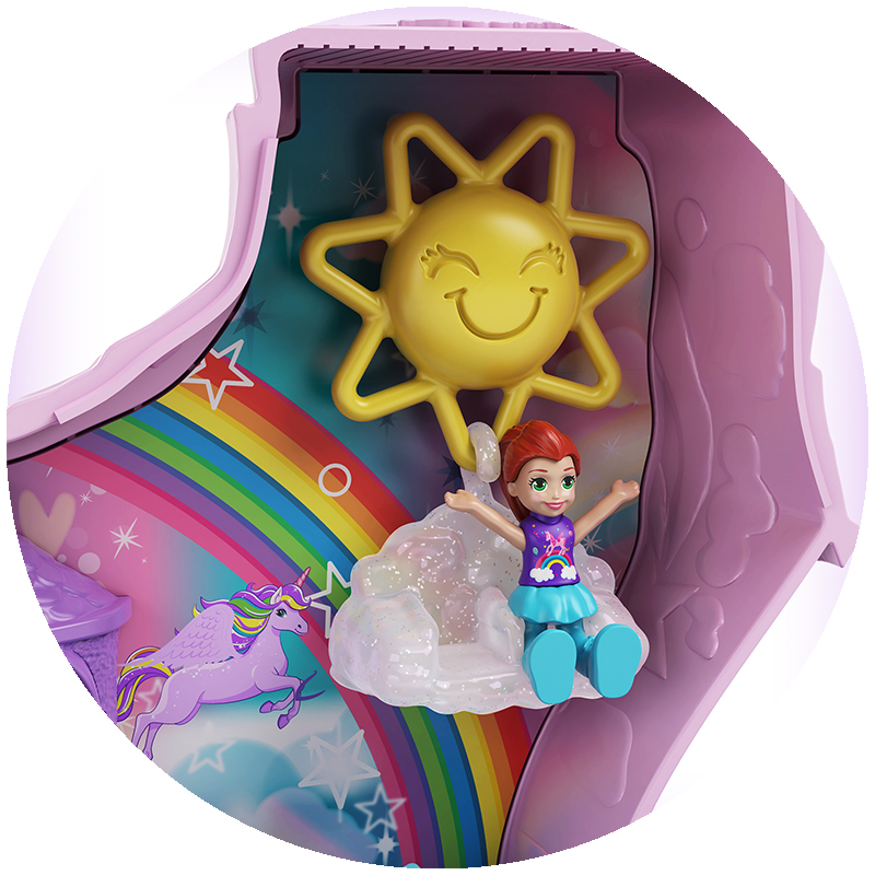 Đồ Chơi Búp Bê POLLY POCKET Và Bữa Tiệc Bất Ngờ Cùng Rainbow Unicorn GKL24