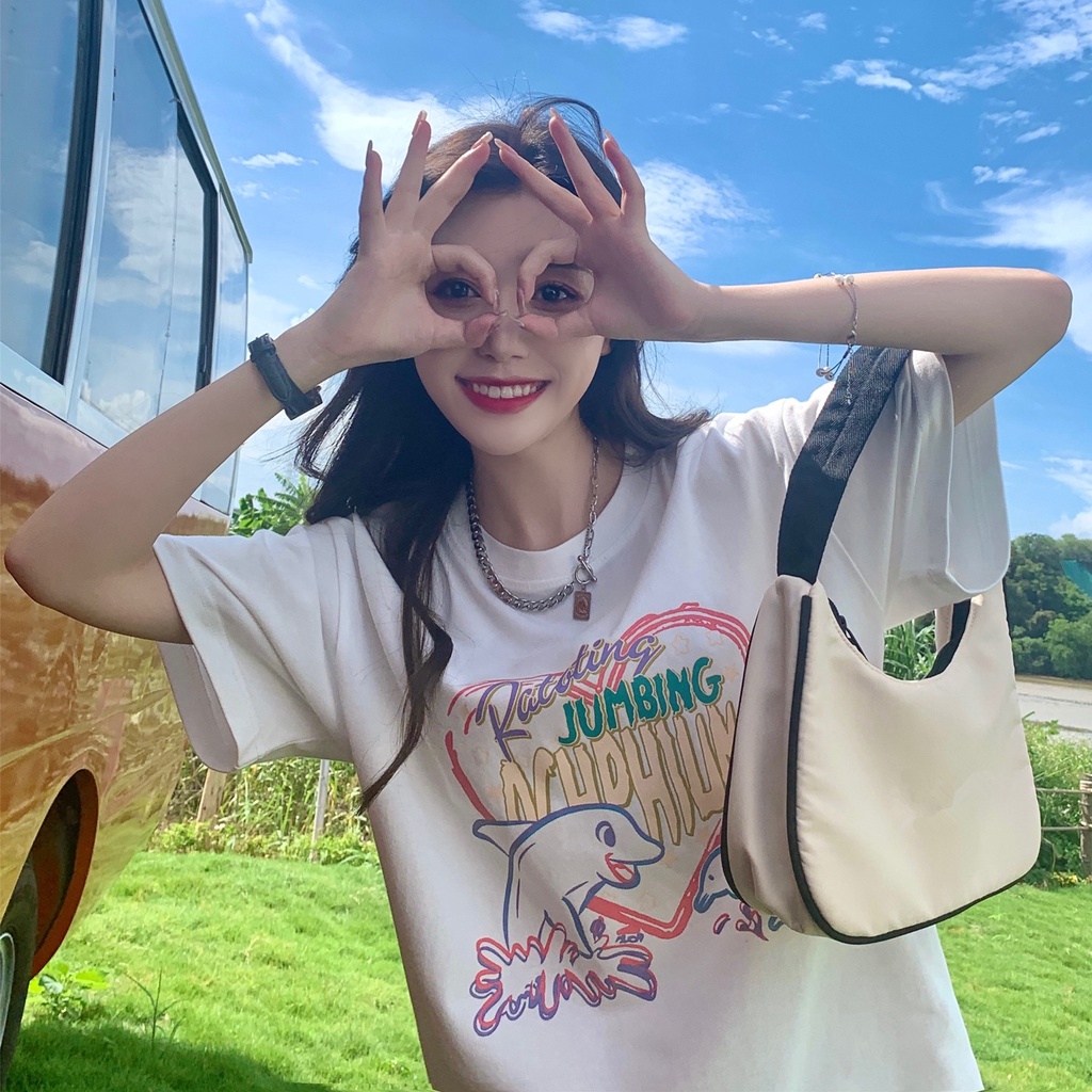 NRVP Áo Thun Cotton Tay Ngắn Cổ Tròn Màu Trơn Thời Trang Dành Cho Nữ