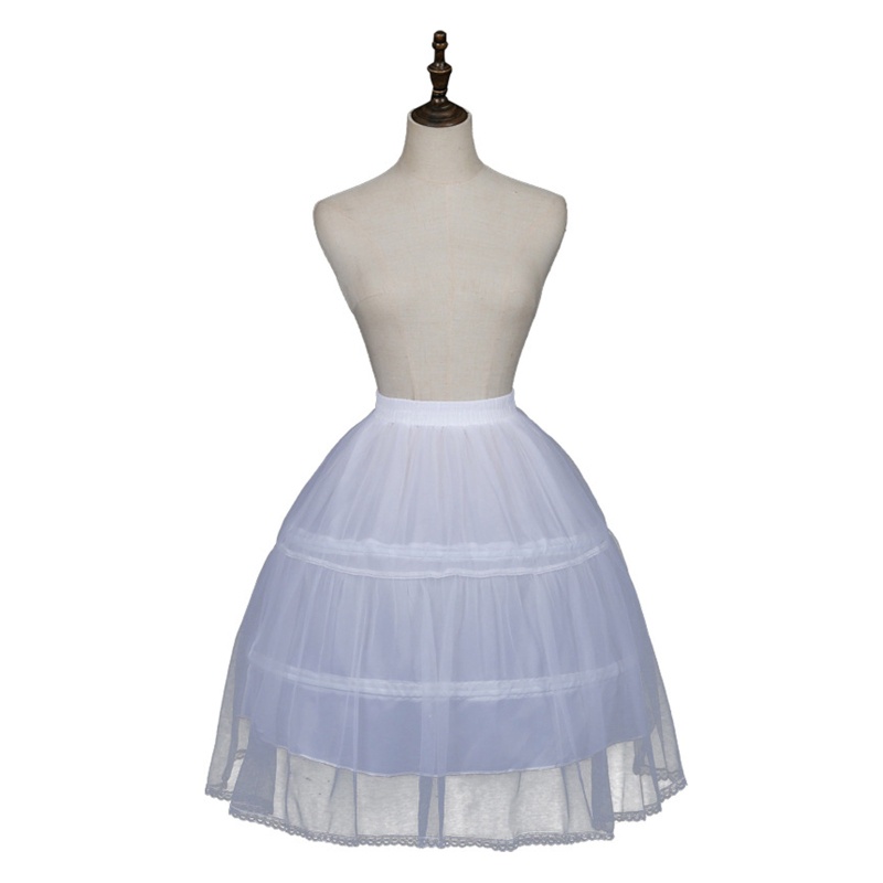 Flgo Hoop Váy Pettioline Vintage Trang Phục Hóa Trang Victorian Nửa Viền Ren Trắng Chống Trượt Cho Wome