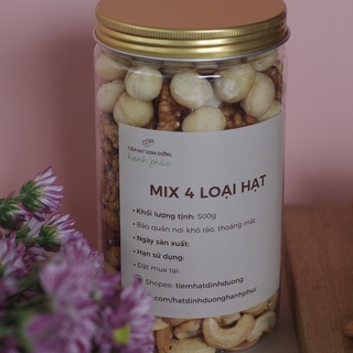 Hạt mix 4 siêu hạt dinh dưỡng: hạnh nhân, óc chó, hạt điều và macca