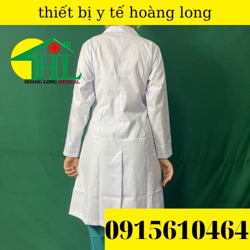 Áo blouse trắng - áo khoác blu bác sĩ, dược sĩ nam nữ dài tay,  dáng dài chất Lon Nhật mát