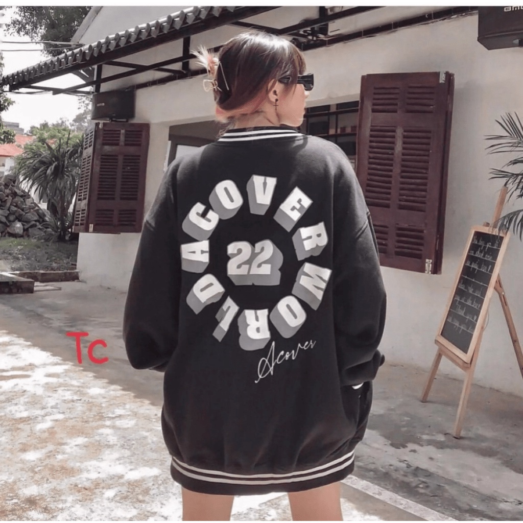 Áo Khoác Bomber Nam Nữ, Kiểu Dáng Trẻ Trung Phối Chữ Lớn Cá Tính T09 [NewUnisex]