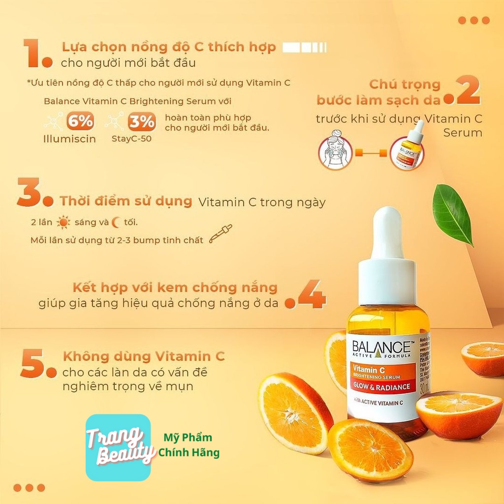 Serum  Balance  Sáng Da, Mờ Thâm  Active Formula Vitamin C Brightening 30ml