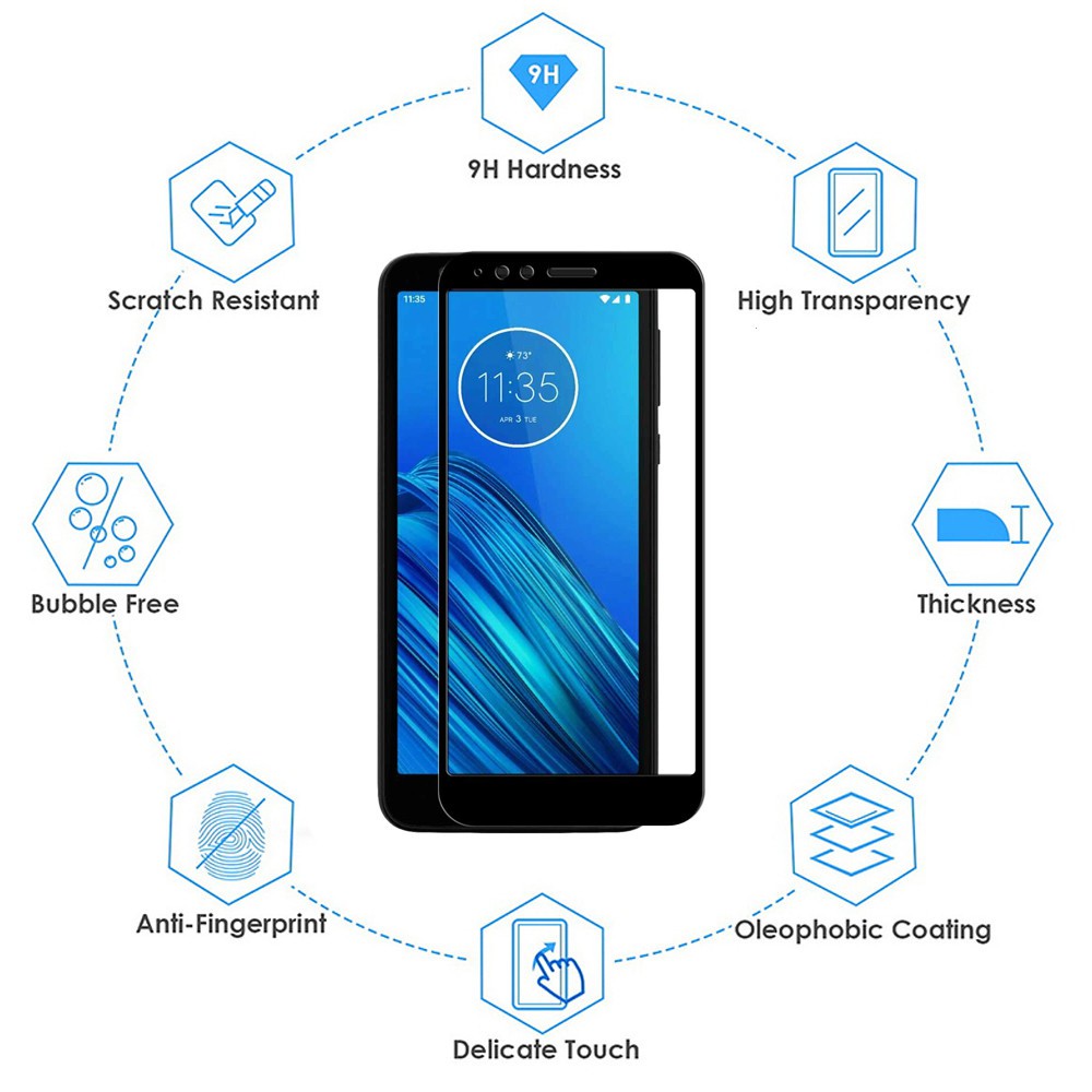 Kính Cường Lực Toàn Màn Hình Cho Motorola Moto E6 Plus Play E6+ E6 + E6plus E6s 2020 E 6th Gen