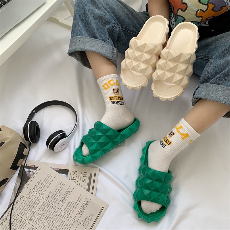 Oeteo Dép Đi Trong Nhà Đế Bằng Màu Trơn Thiết Kế Đơn Giản Cho Nữ