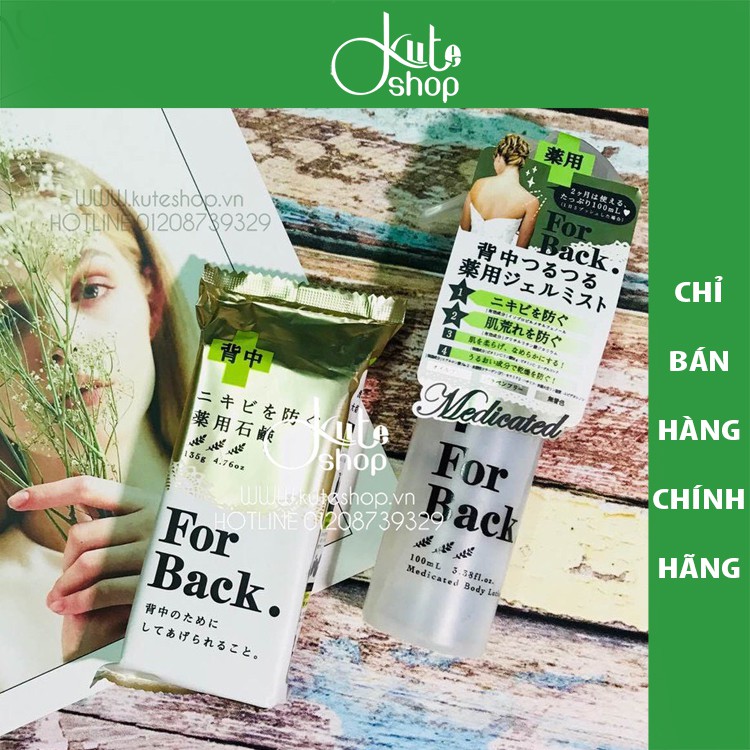 Xà phòng - Lotion xịt mụn lưng For Back Medicated Soap Pelican của Nhật