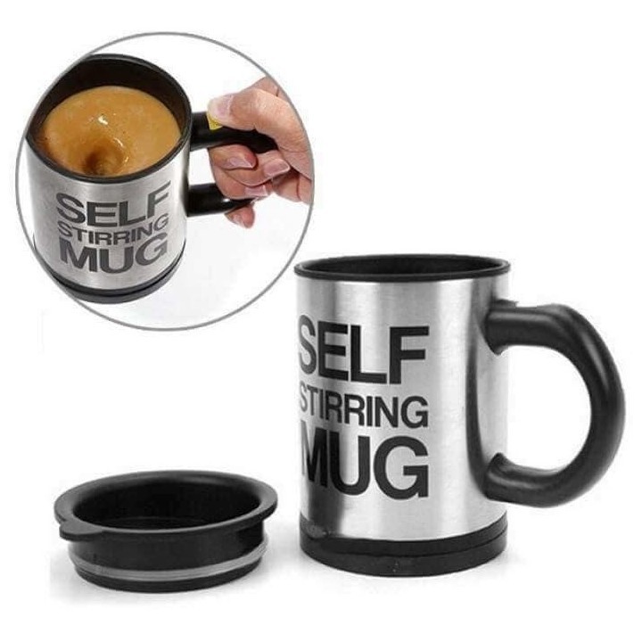 Cốc cafe tự khuấy thông minh, Cốc tự pha cafe thông minh 2 trong 1 Self Stirring Mug