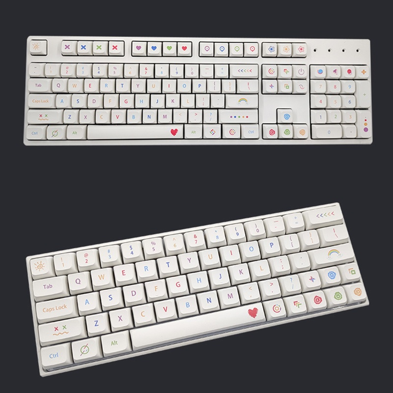 Bộ Phím Rời PBT 137 Phím Hình Cậu Bé Bút Chì Màu Dễ Thương Cho Cherry GMMK Pro