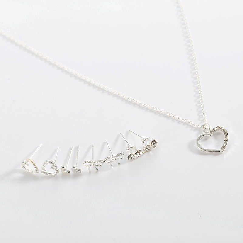 Set dây chuyền + khuyên tai phong cách Hàn Quốc dễ thương | BigBuy360 - bigbuy360.vn