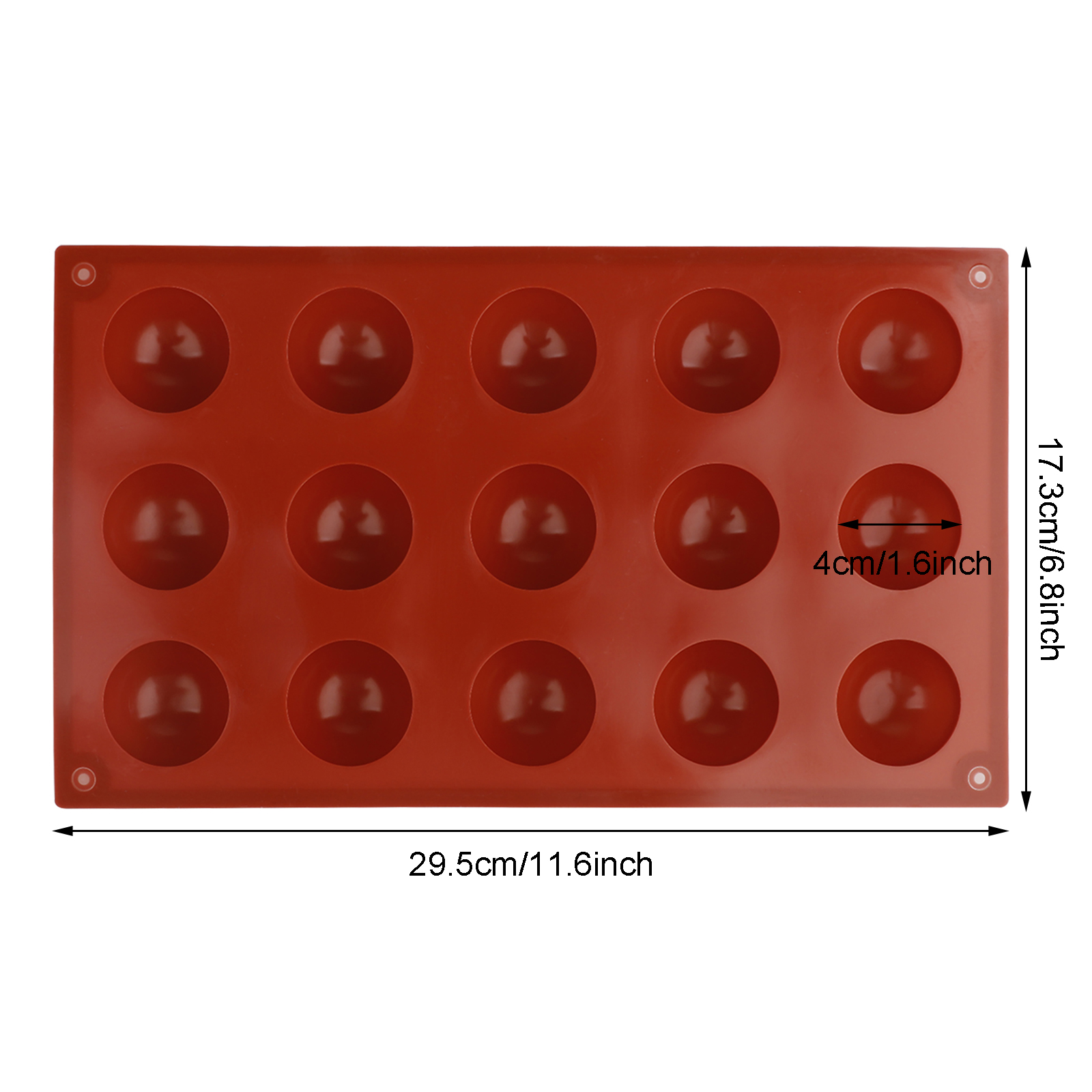 Silicone Khuôn Silicon 15 Lỗ Hình Bán Nguyệt Kháng Nhiệt Làm Bánh Pudding / Chocolate / Thạch Rau Câu Diy Có Thể Tái Sử Dụng