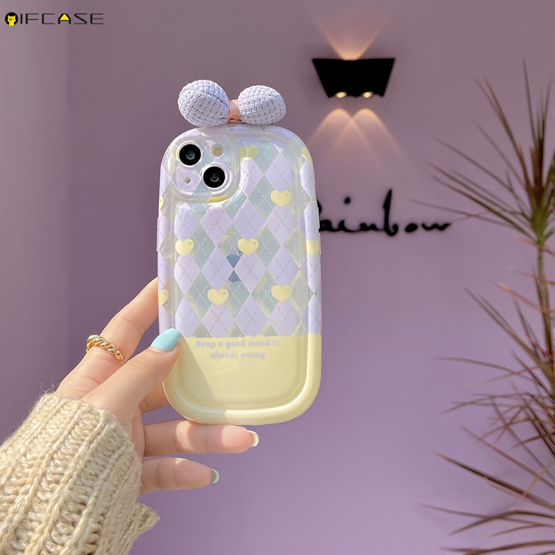 Ốp Điện Thoại Mềm Trong Suốt Chống Sốc Đính Nơ Phối Lông 3D Đơn Giản Cho iPhone 14 Plus 14 13 12 11 Pro Max XS Max XR