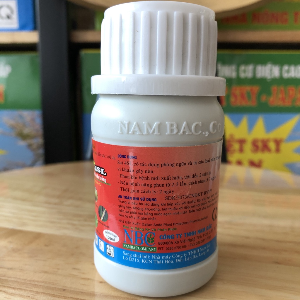 Đặc hiệu trừ bệnh thối nhũn héo xanh, thối trái, thối do vi khuẩn trên cây trồng SAT 4Sl 100ml