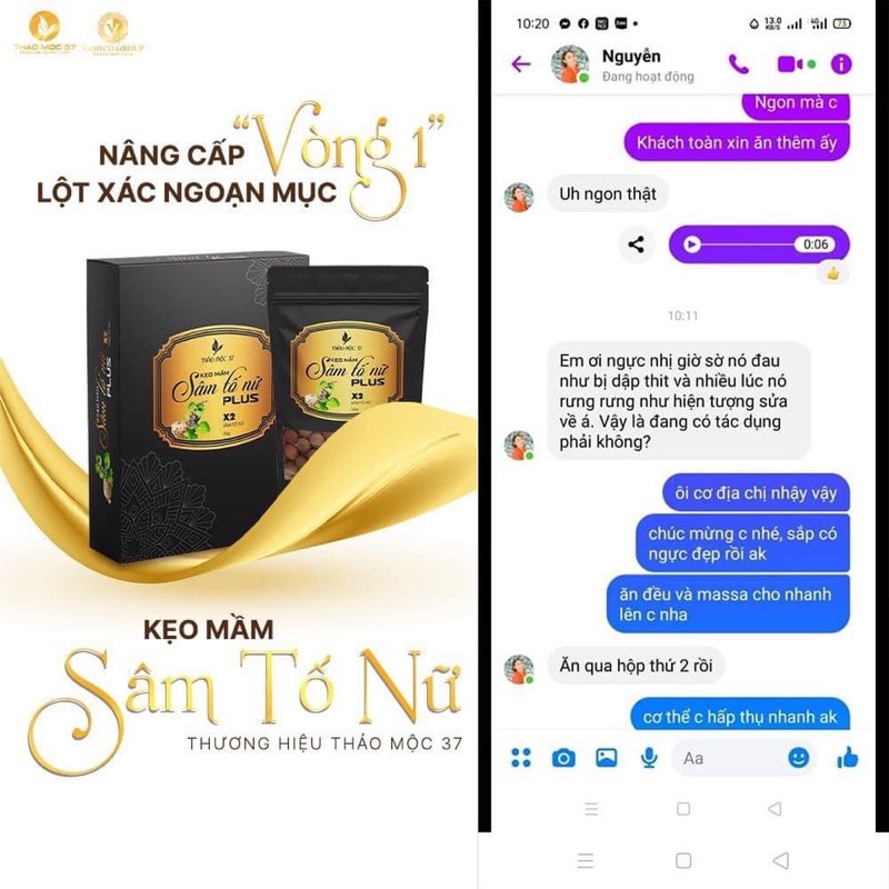 KẸO SÂM TỐ NỮ PLUS THẢO MỘC 37 HỘ TRỢ TĂNG VÒNG 1 ĐẸP DA | Thế Giới Skin Care