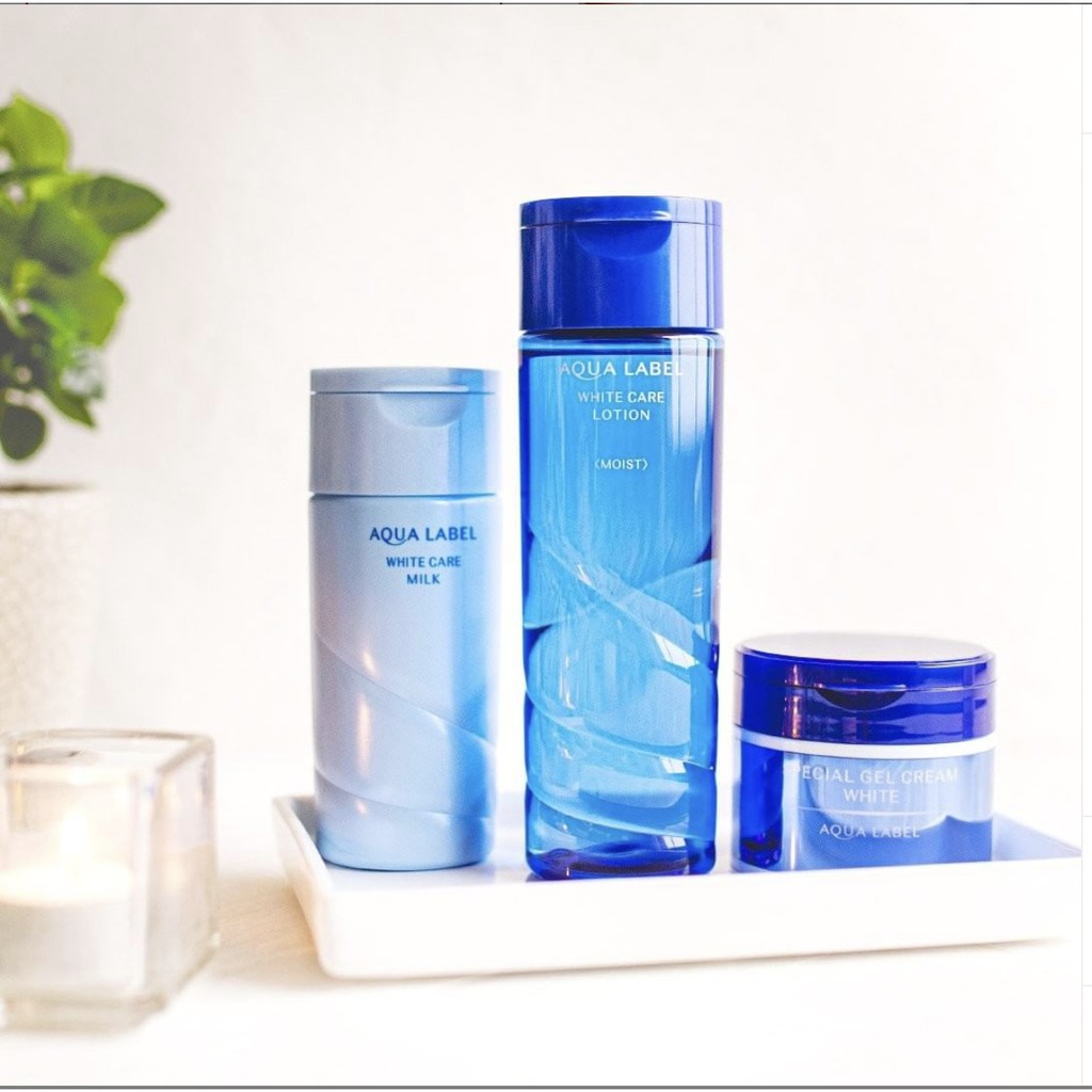 Nước hoa hồng aqualabel shiseido màu xanh đỏ, vàng Nhật Bản