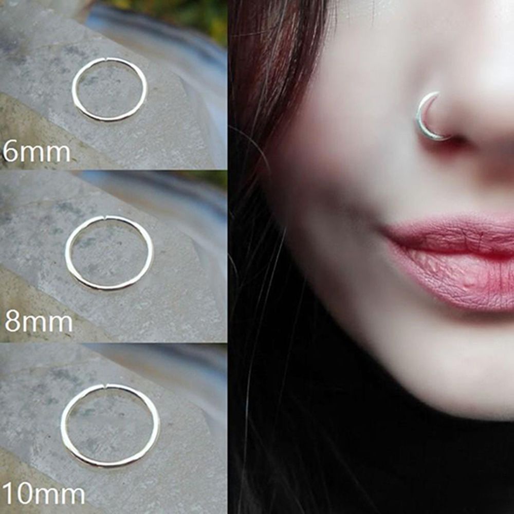 1 khuyên xỏ cơ thể bằng thép mỏng nhỏ nhiều màu sắc 0.8mm