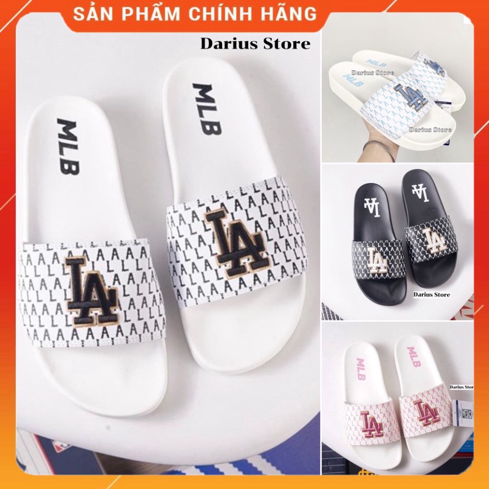 Dép 𝐌𝐋𝐁 LA Nam Nữ Quai Ngang Unisex Siêu Hot Trend Chữ Thêu Sắc Nét Nhiều Màu, đủ size [ Fullbox + Hỗ trợ đổi size ]