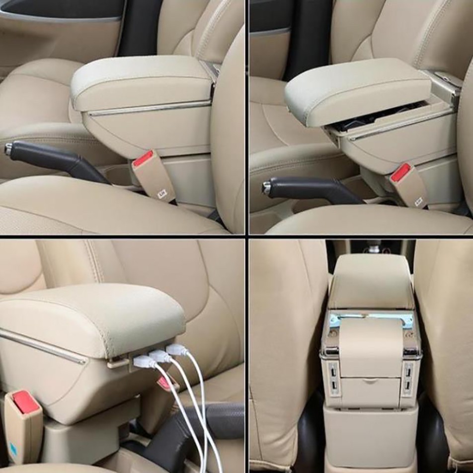 Hộp Tỳ Tay Ô Tô, Xe Hơi Cao Cấp Toyota Yaris Và Vios Tích Hợp 7 Cổng Usb 2014-2019