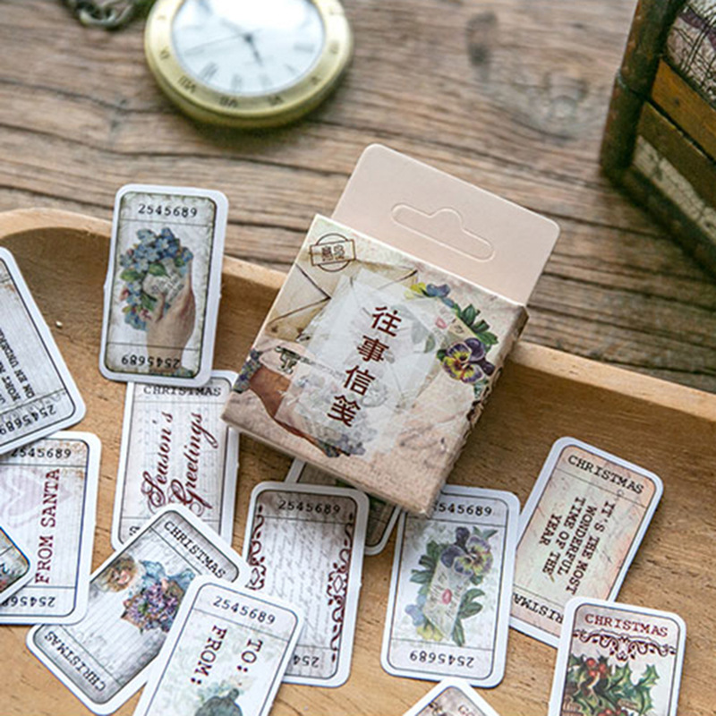Set 45 Miếng Dán Trang Trí Đa Chúc Năng Phong Cách Retro