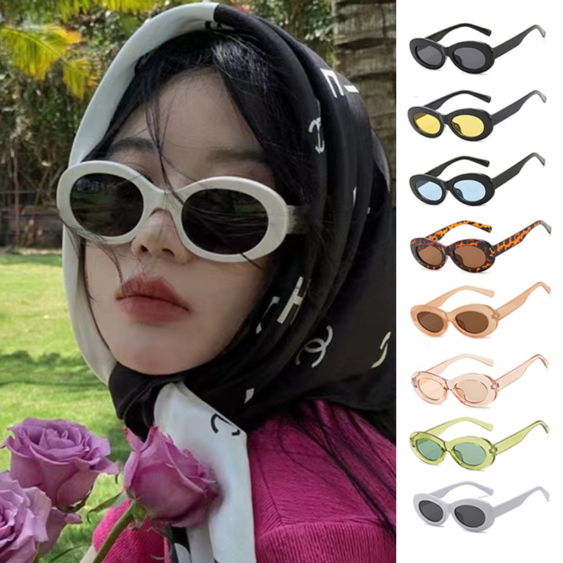 Mắt Kính Chống Nắng Gọng Oval Gọng Kim Loại Thời Trang Cho Nam Và Nữ